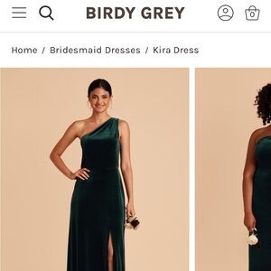 Birdy Grey One-Shoulder Dress in Emerald Green NWT